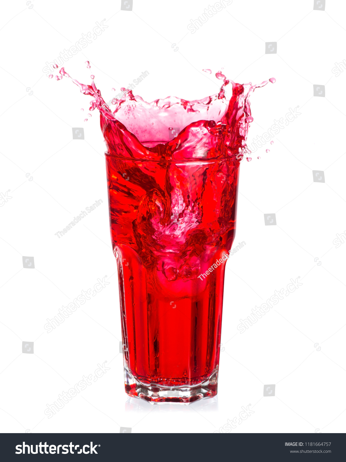 Red Soda Splash Out Glass Isolated Stock Photo 1181664757 | Shutterstock