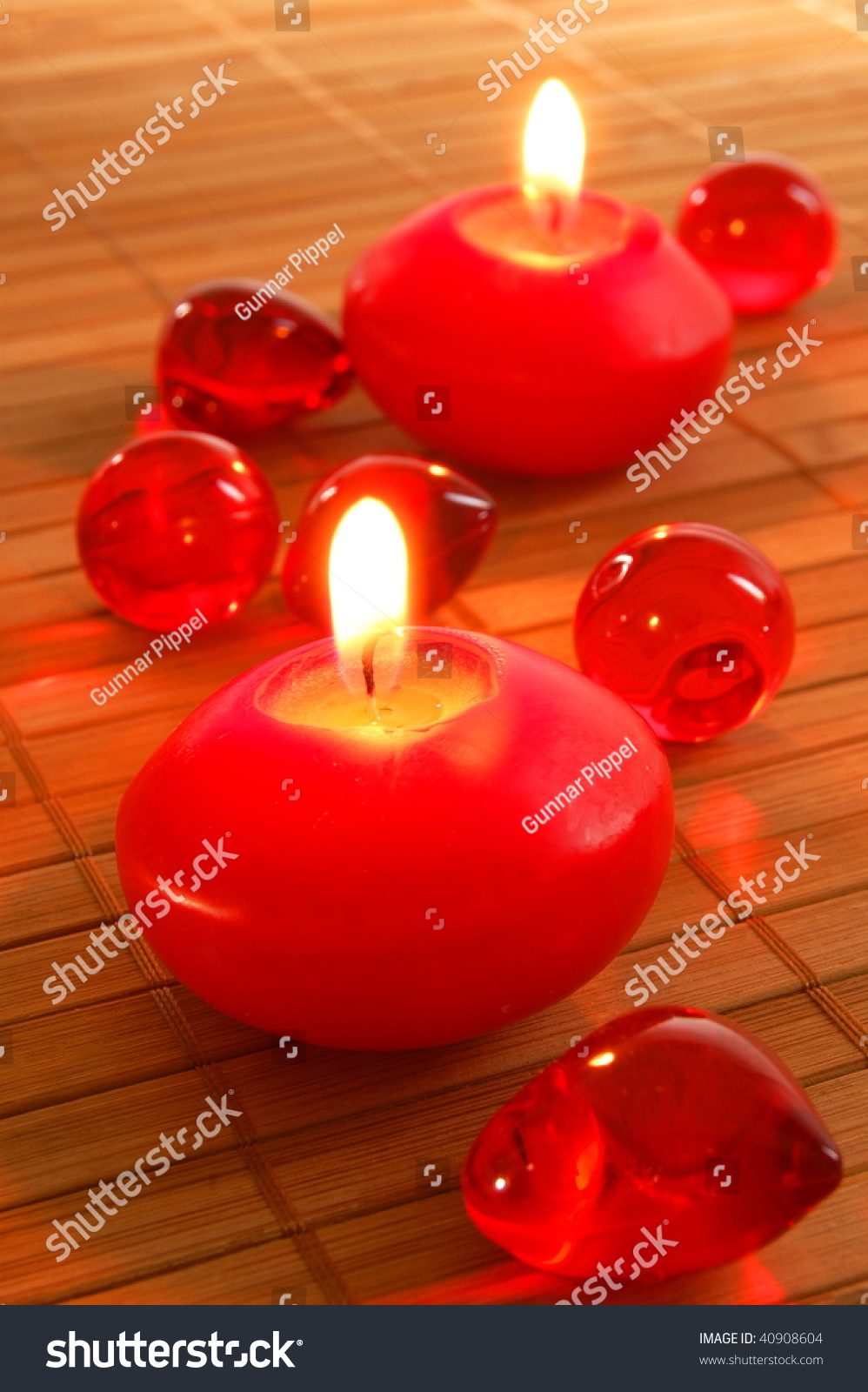 Red Spa Candle Red Bath Decoration Stock Photo Edit Now 40908604