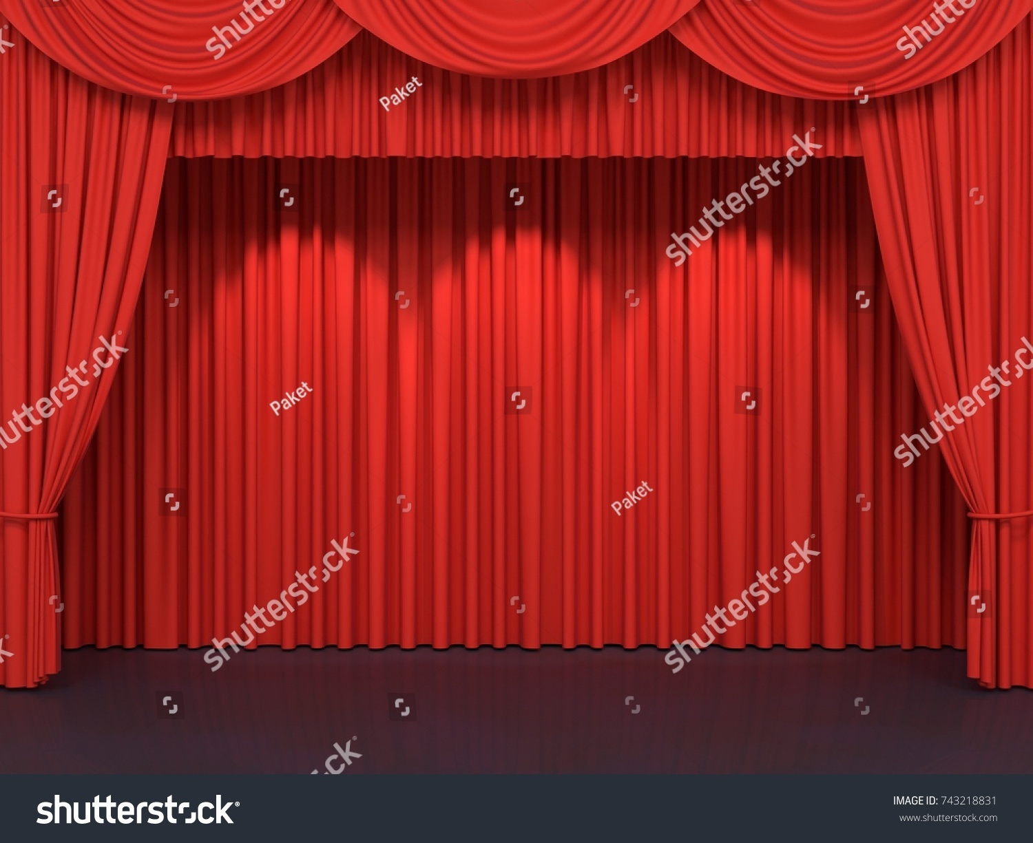 Red Stage Curtains Luxury Red Velvet Stock Illustration 743218831