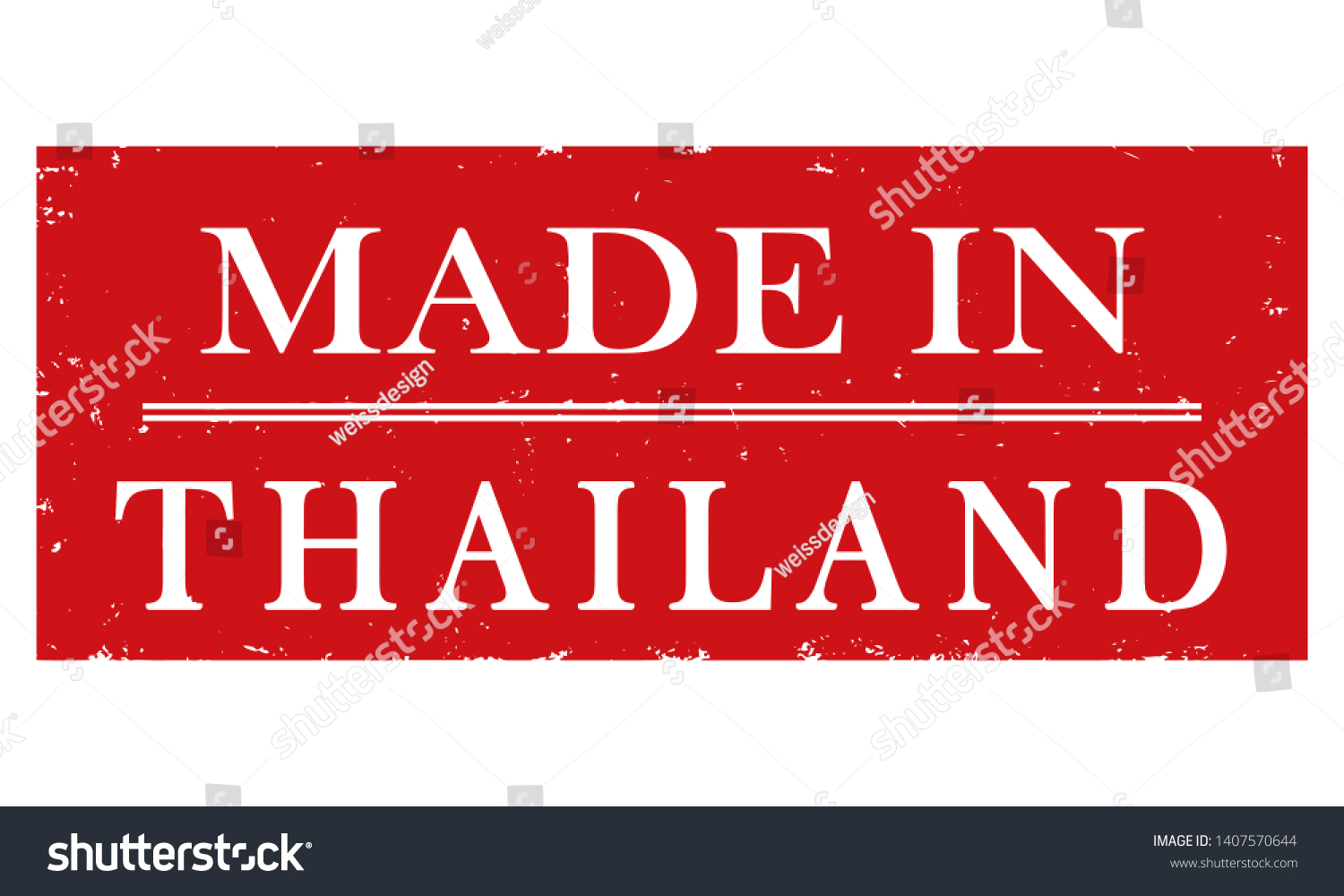 Red Sticker Made Thailand Stock Illustration 1407570644