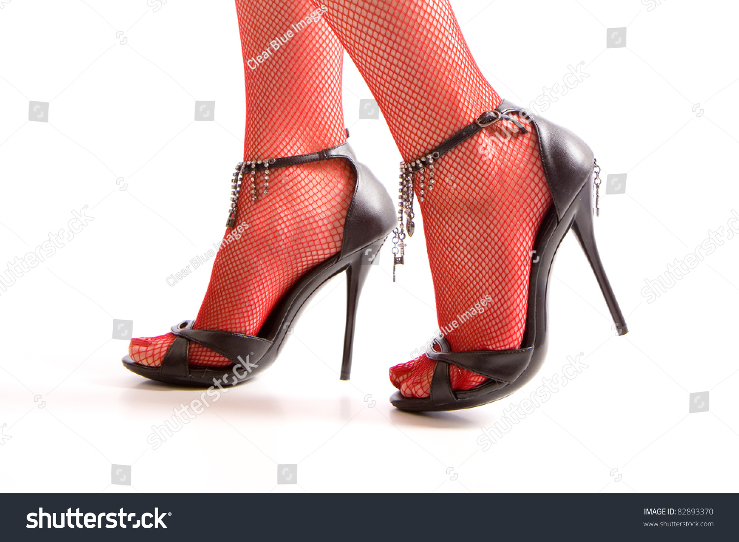 black foot vintage nylons and spike heels