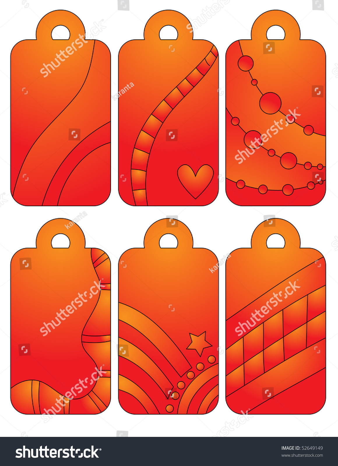 Red Tag Label Collection Stock Illustration 52649149