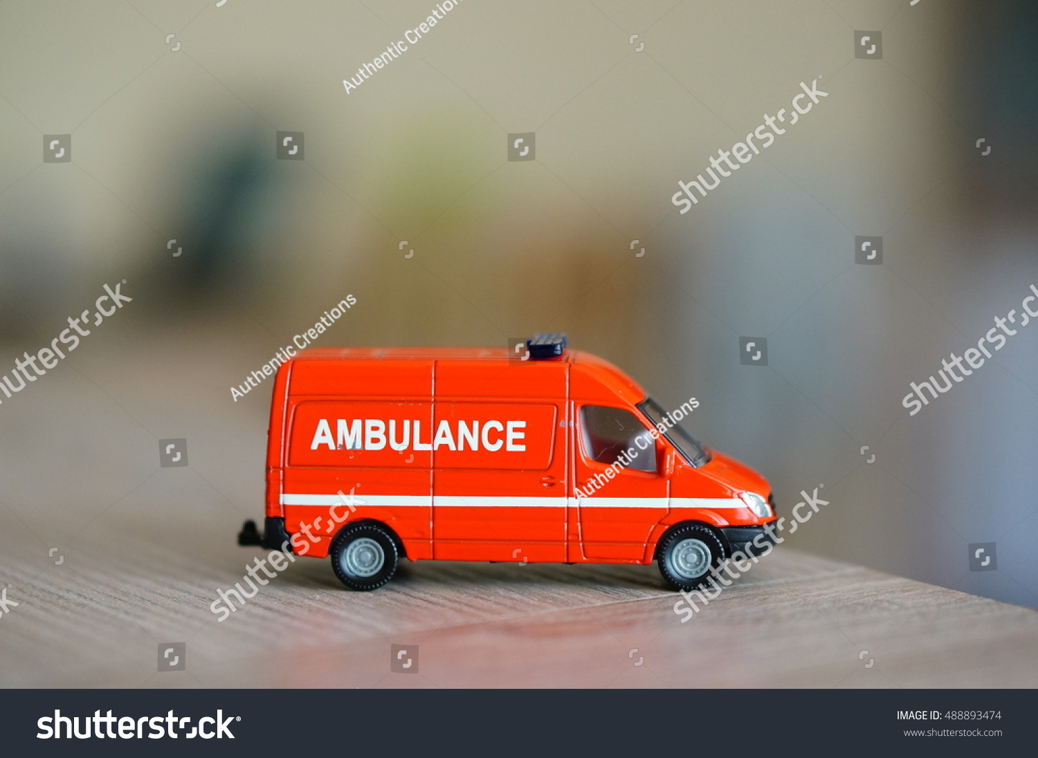 red ambulance toy