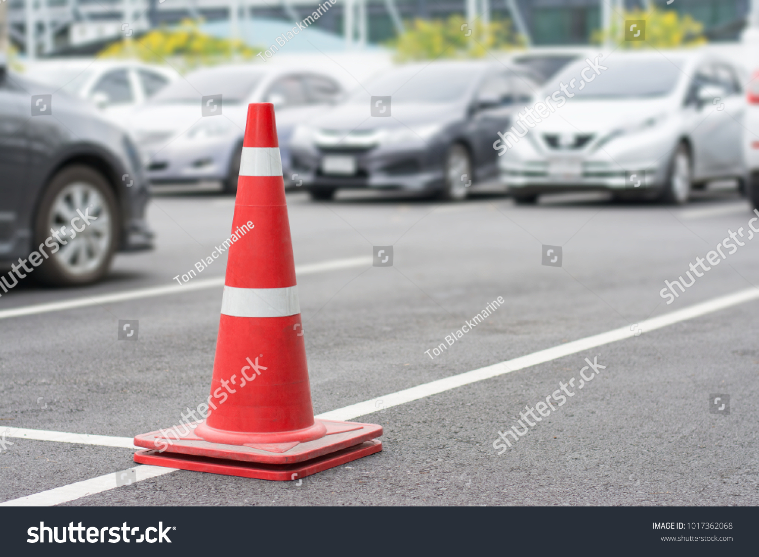 Red Traffic Cones Parking Area Daytime Stock Photo Edit Now