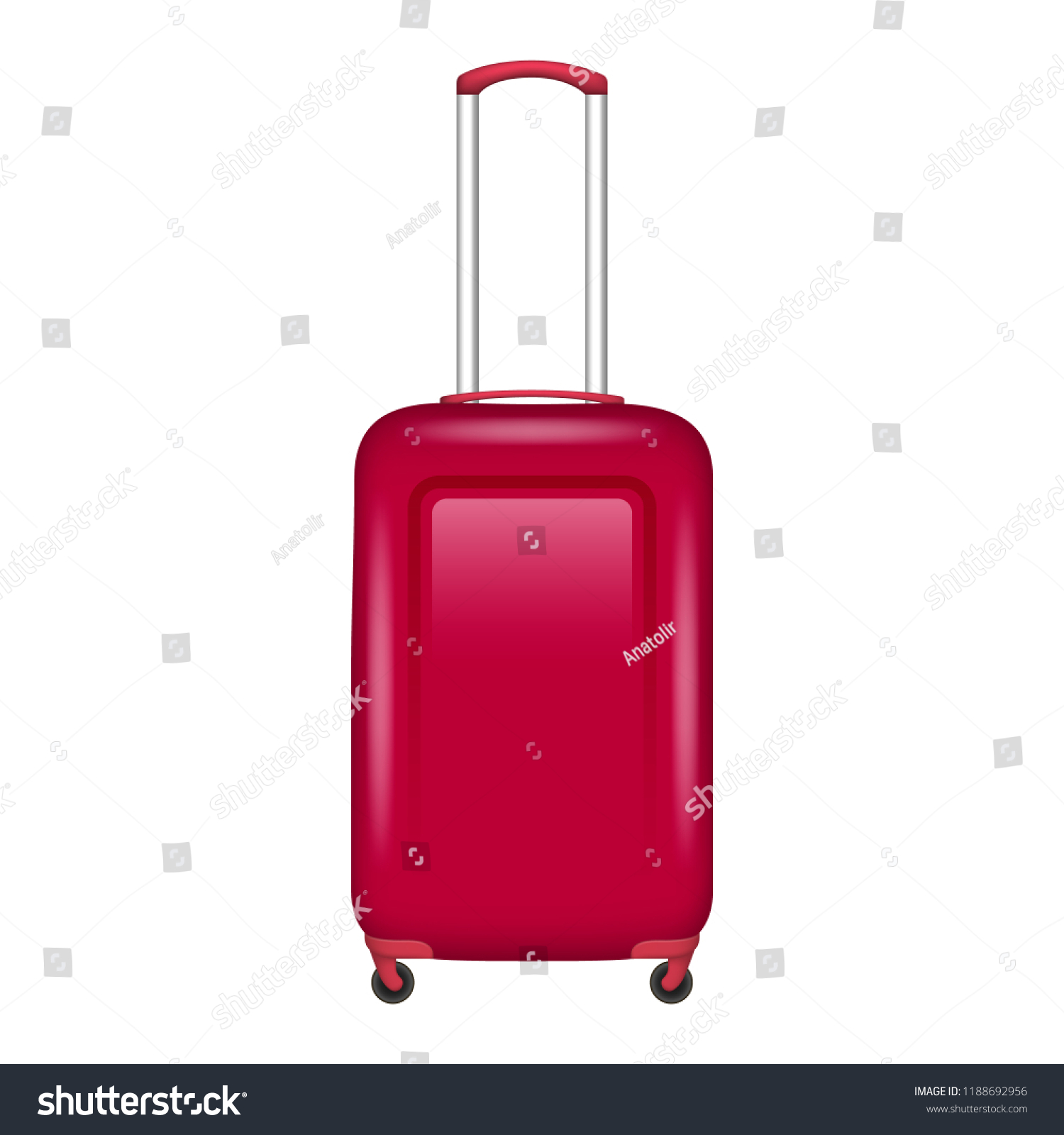 Red Travel Bag Icon Realistic Illustration Stock Illustration ...