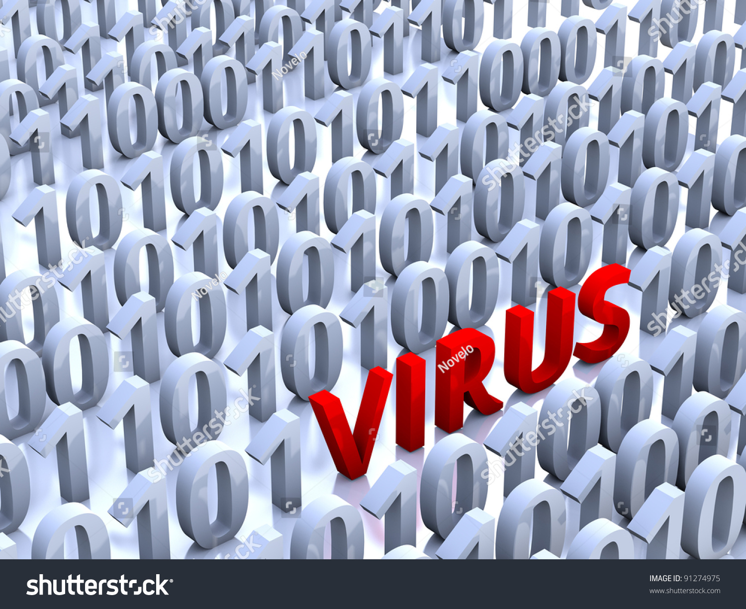 Red Virus Dicital Code Computer System Stock Illustration