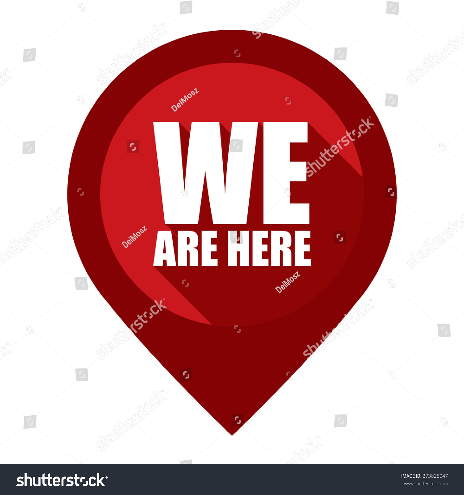 Red We Here Map Pointer Icon Stock Illustration 273828047