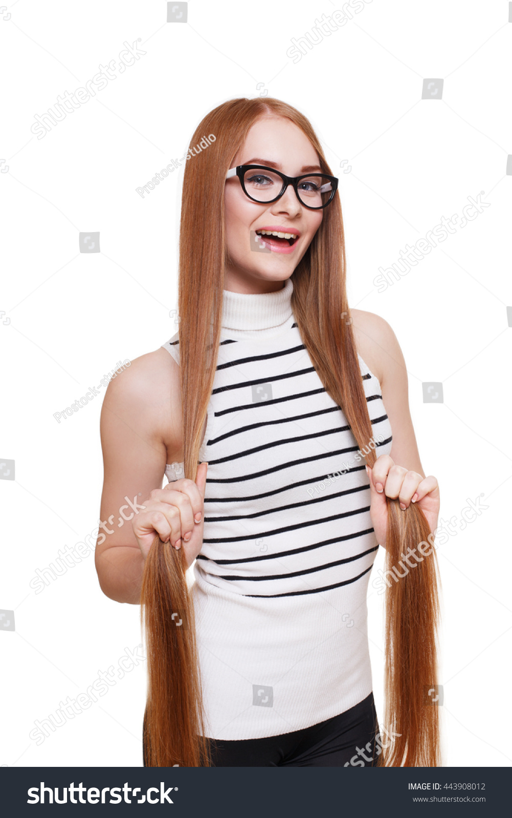 Redhead Woman Glasses Good Hairstyle Young Stock Photo Edit Now