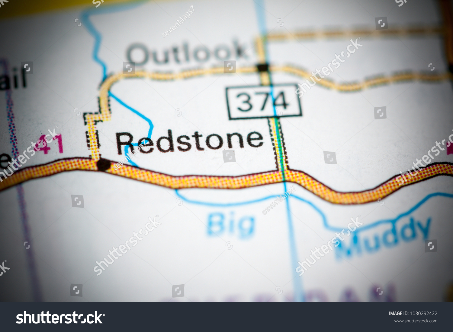 Redstone Montana Usa On Map Stock Photo Edit Now 1030292422