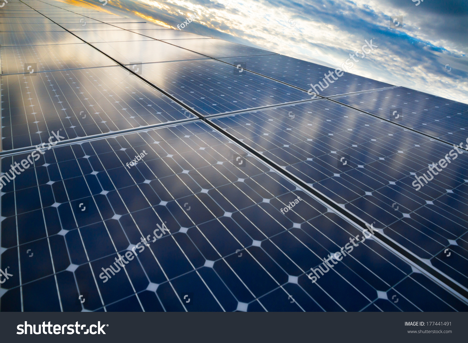 Reflexion Of The Clouds On The Mono-Crystalline Photovoltaic Cells ...