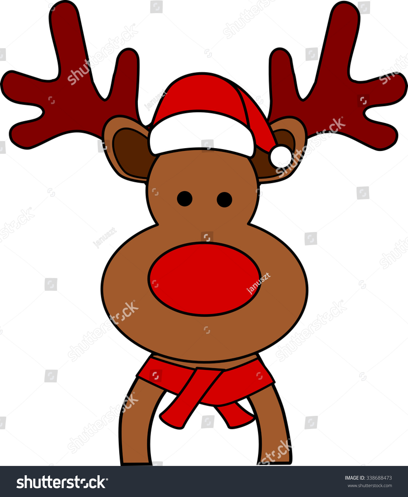 Reindeer Santa Hat Stock Illustration 338688473 | Shutterstock