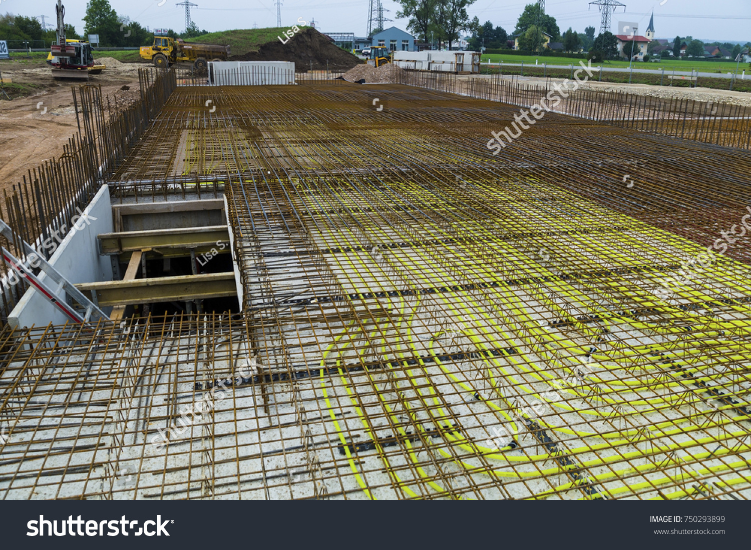 Reinforced Steel Grid On Construction Site Stock Photo 750293899 ...
