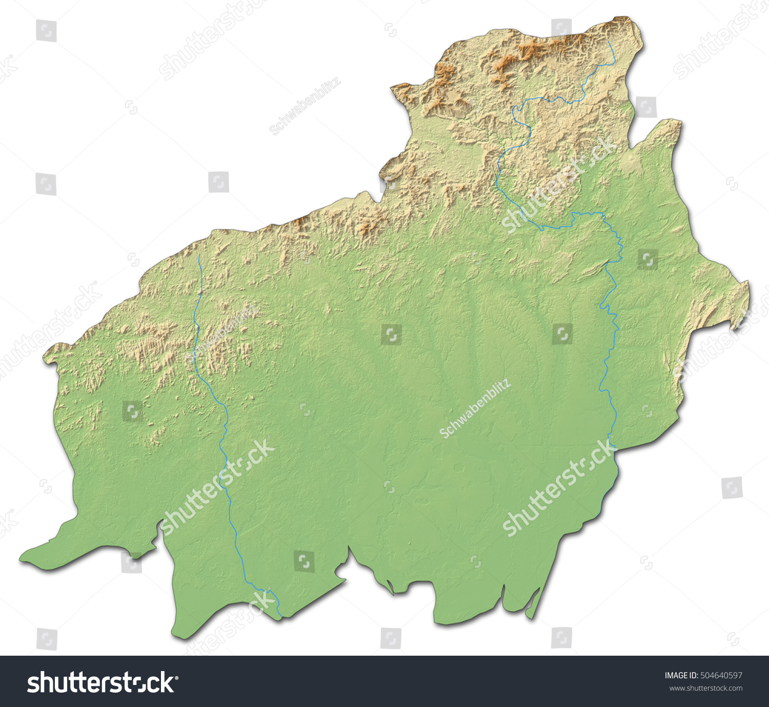 Relief Map Central Kalimantan Indonesia 3drendering Stock Illustration ...