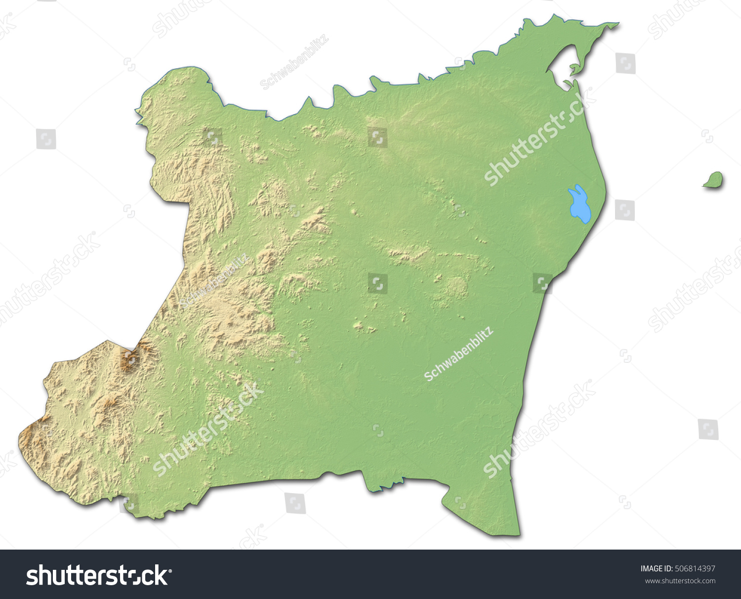 Relief Map North Caribbean Coast Autonomous Stock Illustration ...