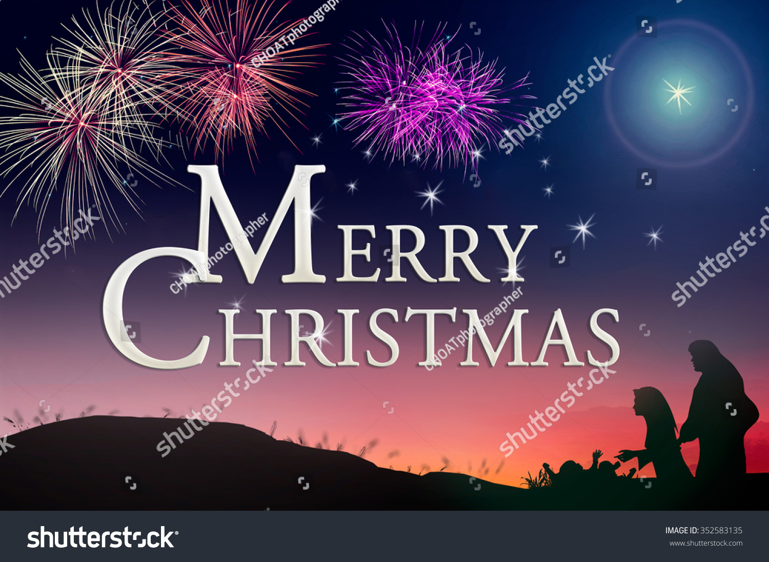 religious christmas of christianity concept text for merry christmas over colorful night with - Religious Merry Christmas religious christmas of christianity concept text for merry christmas over colorful night with - Religious Merry Christmas