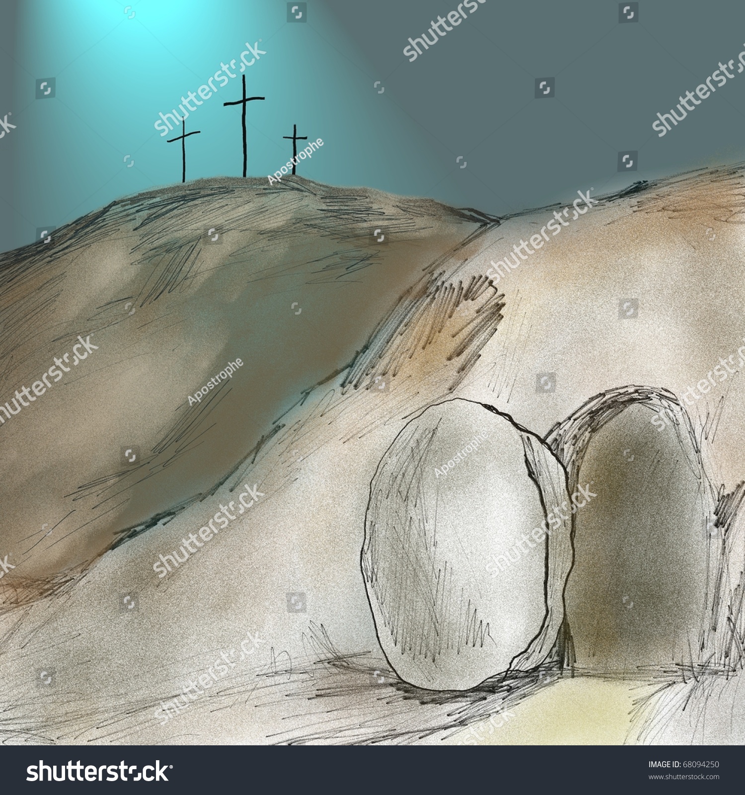 List 103+ Pictures Picture Of Jesus Tomb With Stone Rolled Away Full HD ...