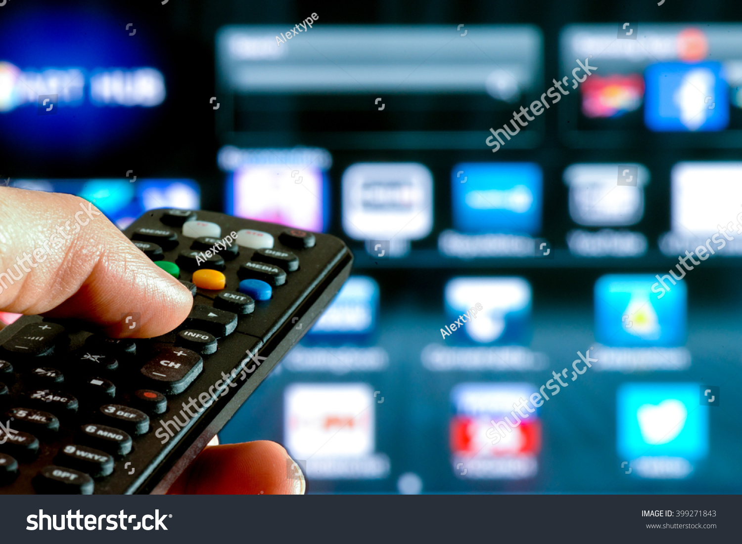 Remote Control Interacting Smart Television Stock Photo 399271843 ...