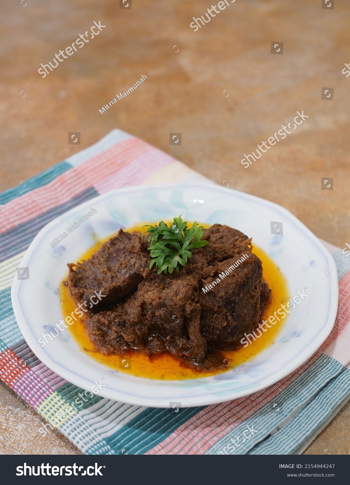 Rendang Indonesian Spicy Beef Dish Originating Stock Photo 2154944247 ...