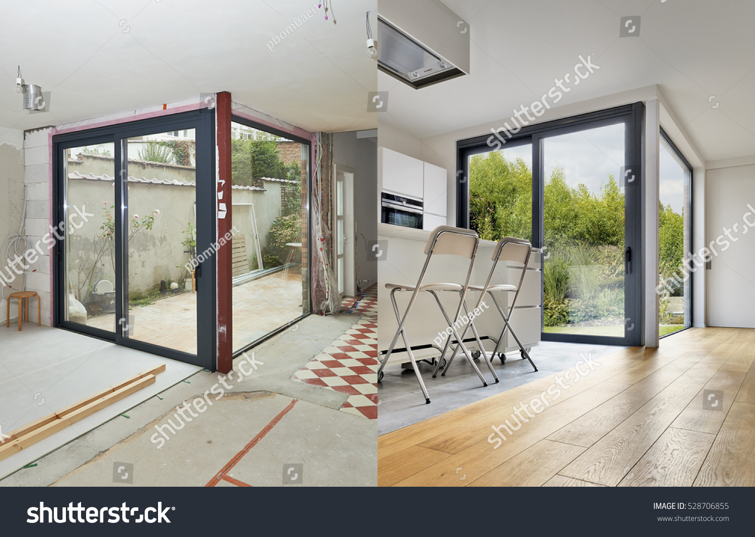 Renovation Of A Modern Apartment Interior Before And After In Horizontal Format Renovation Of A Modern Apartment Interior Before And After In Horizontal Format