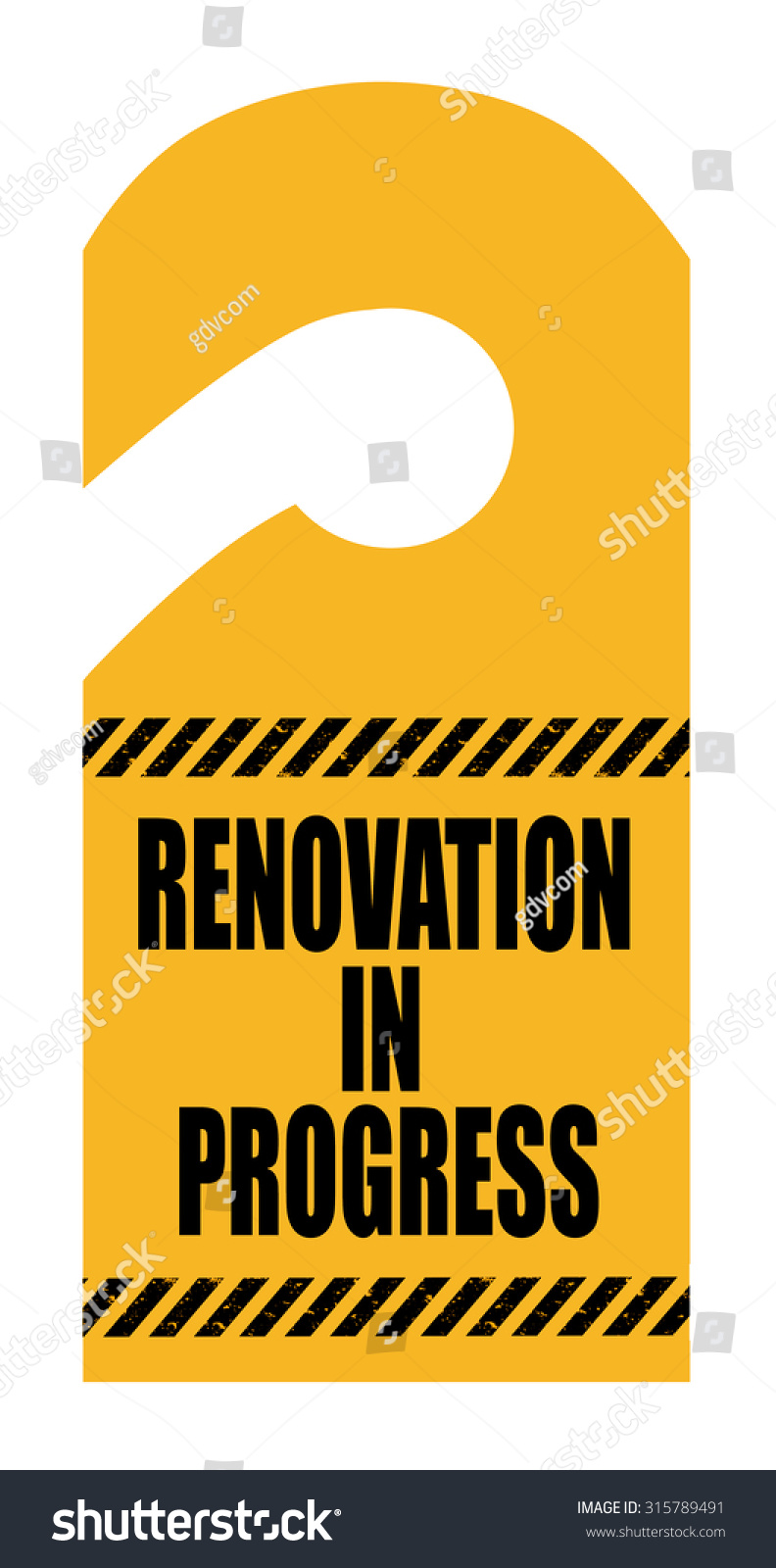 Renovation Sign On Hotel Room Card Stock Illustration