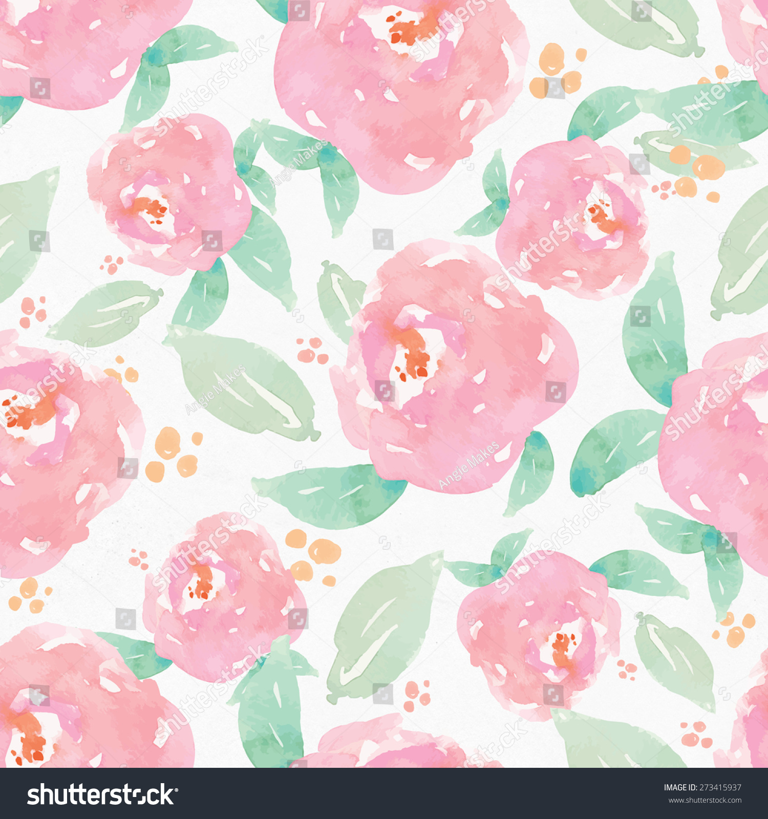 Repeating Watercolor Flower Background Pattern Watercolour Stock ...