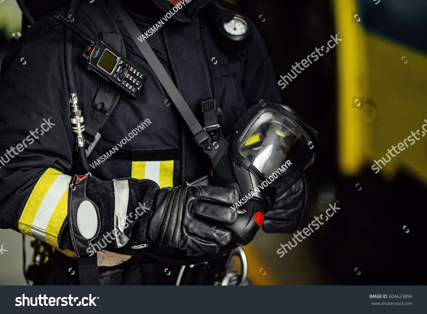 Rescue Firefighter Safe Helmet Uniform Standing Stock Photo (Edit Now ...