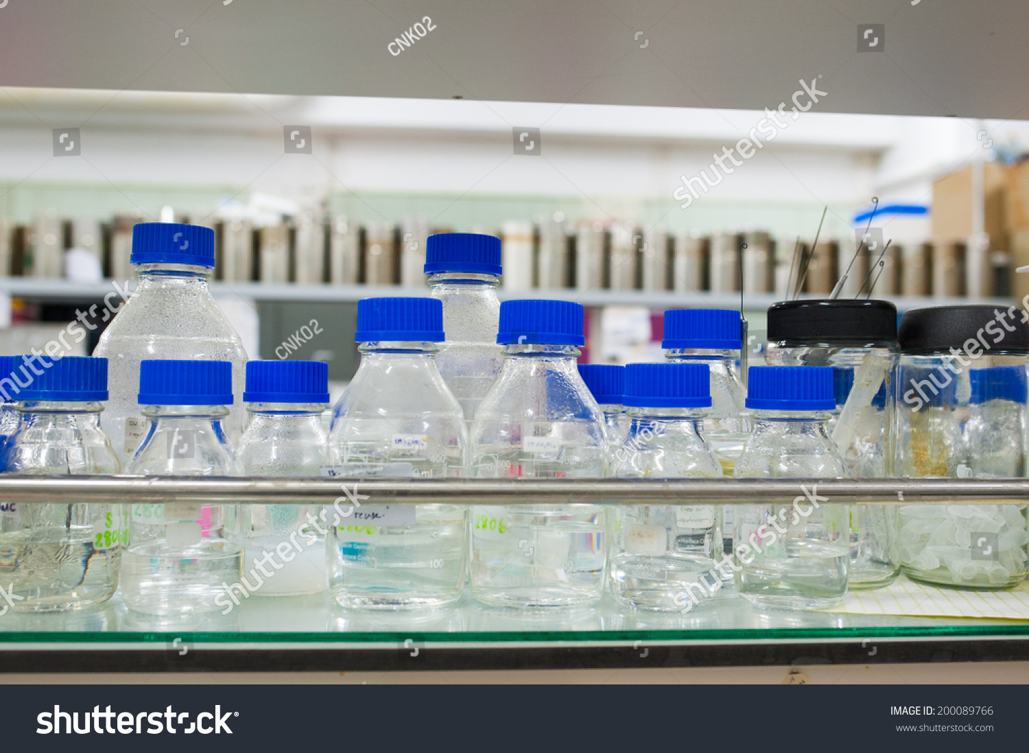Research Laboratory Bench Shelves Royalty Free Stock Image
