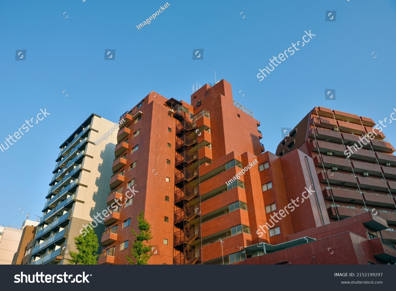 Residential Area Tokyo Japan Condominium Apartment Stock Photo   Stock Photo Residential Area In Tokyo Japan Condominium Apartment Building Japanese Mansion 2152199297 