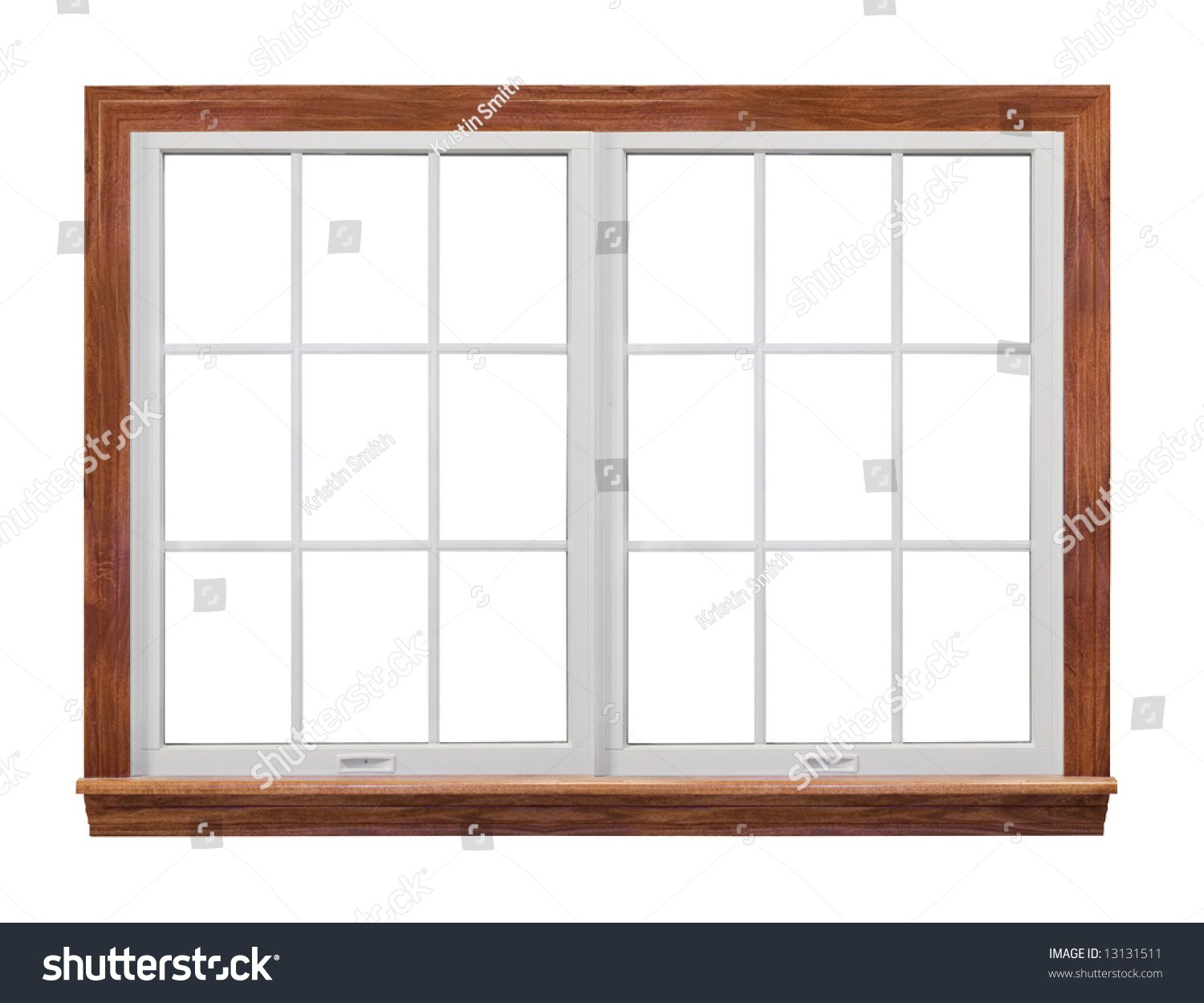 Residential Window Frame Isolated On White (Also Have Single Frame ...