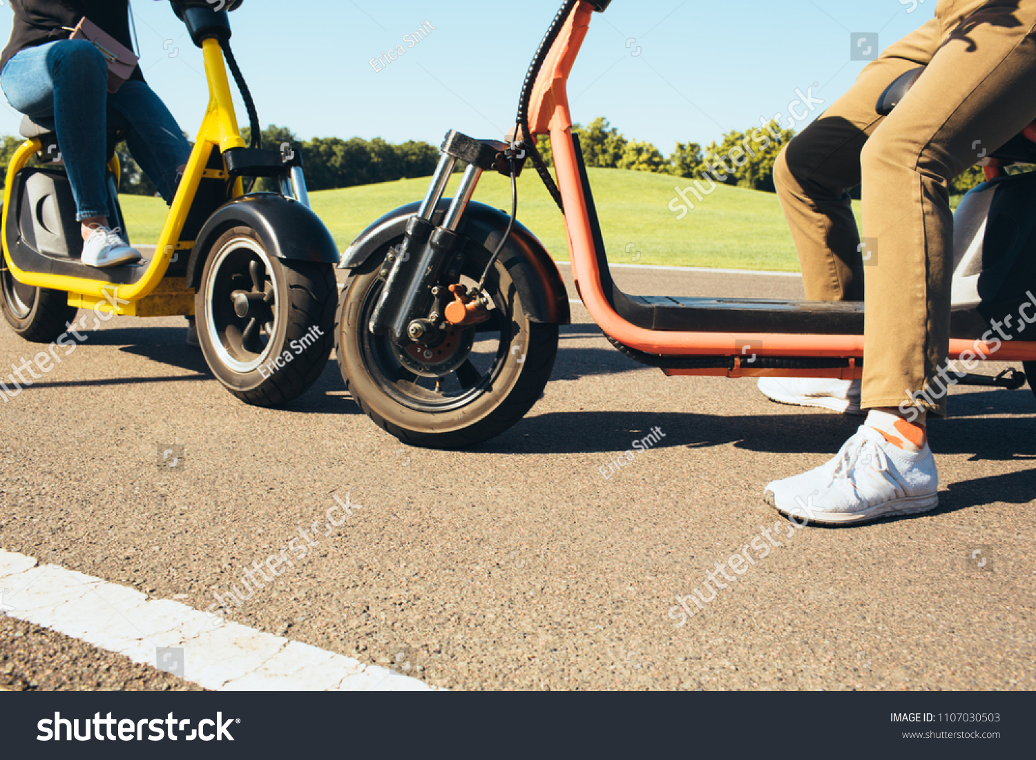 Rest Riding Electric Bike Electric Mobility Royalty Free Stock Image