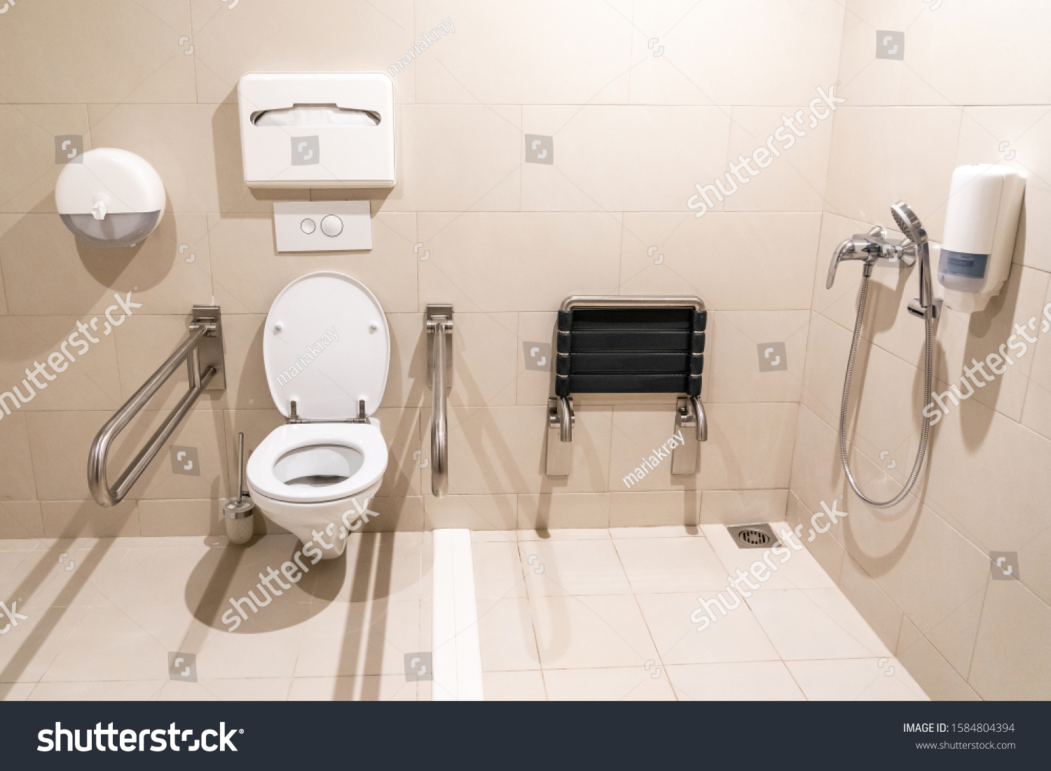 Restroom Disabled People Special Equipment Stock Photo 1584804394 ...