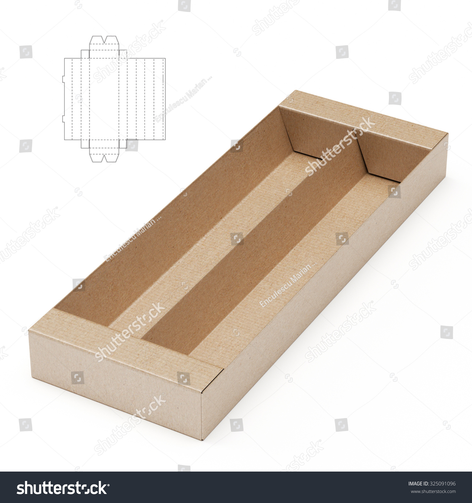 Retail Divided Tray Box With Die Line Template Stock Photo 325091096 ...