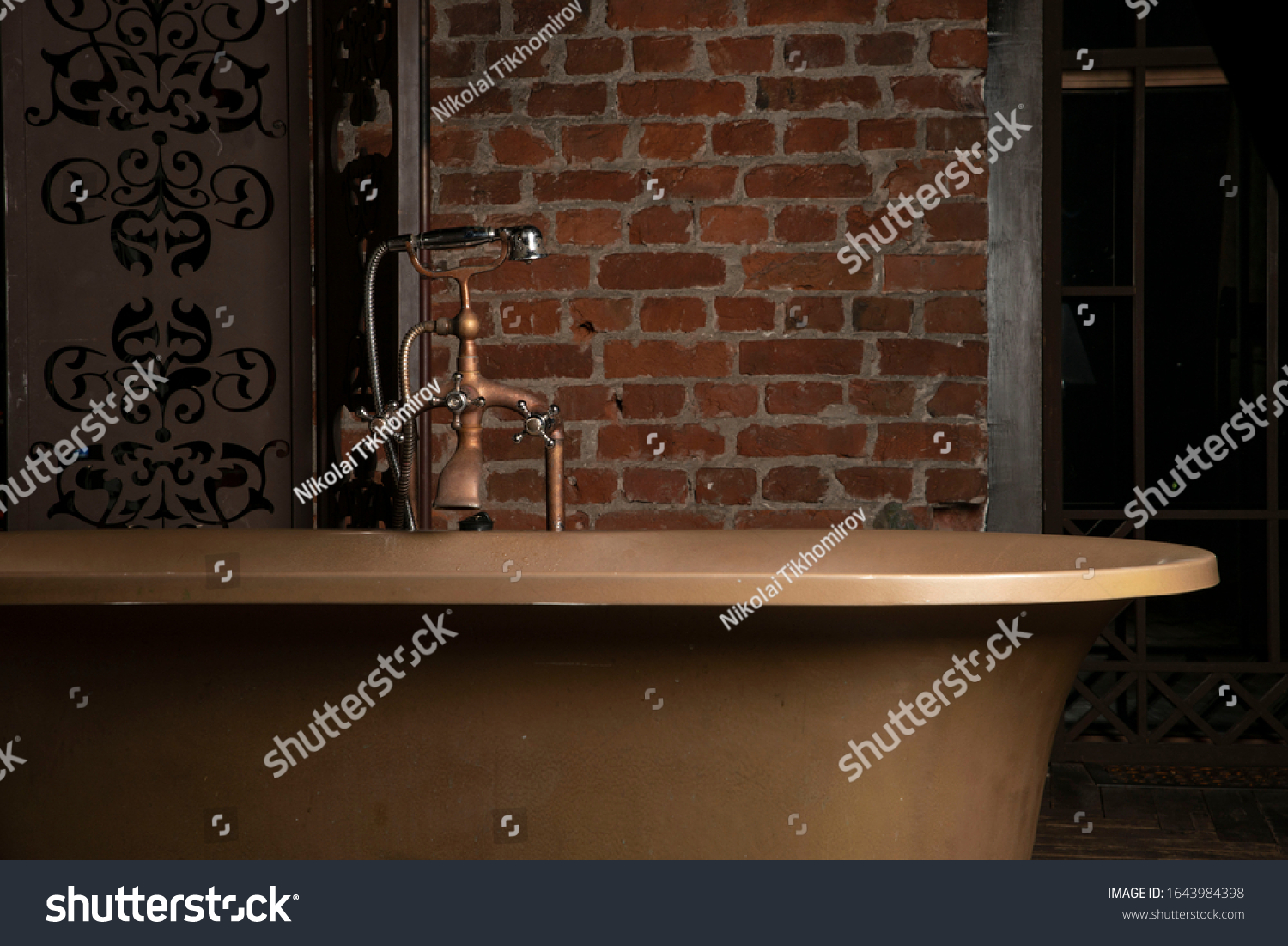 Retro Bathroom Vintage Furniture Dark Interior Stock Photo Edit Now