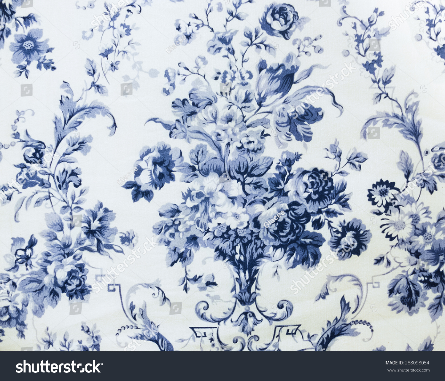 blue floral material