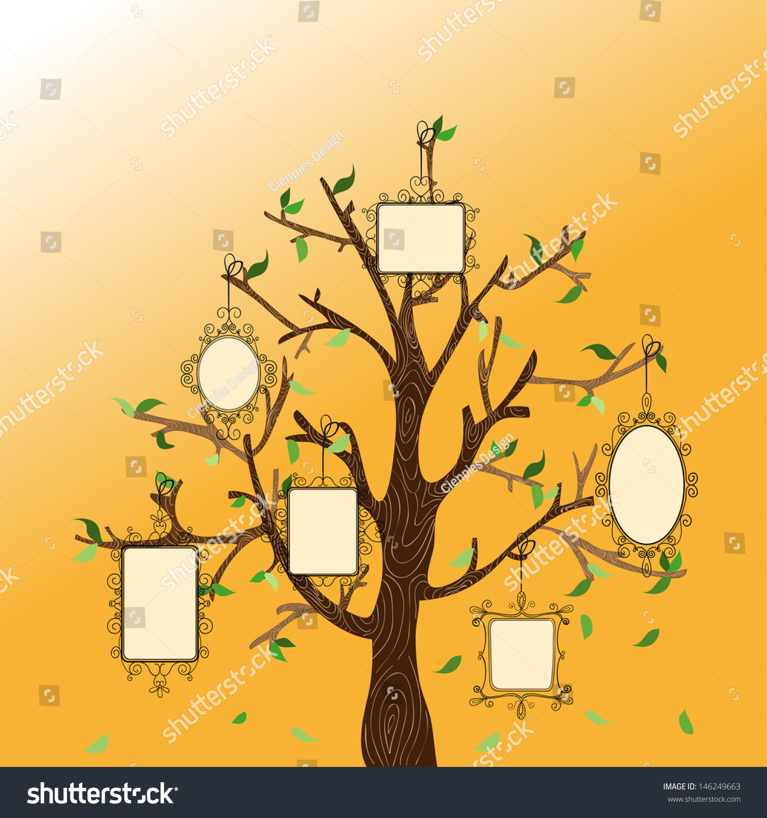 Retro Concept Family Tree  Hanging  Photo Stock Illustration 