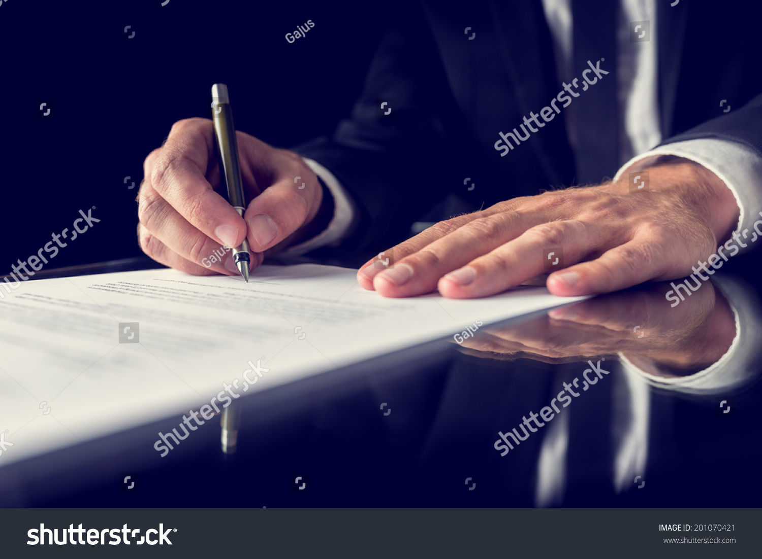 Retro Image Lawyer Signing Important Legal Stock Photo (Edit Now) 201070421