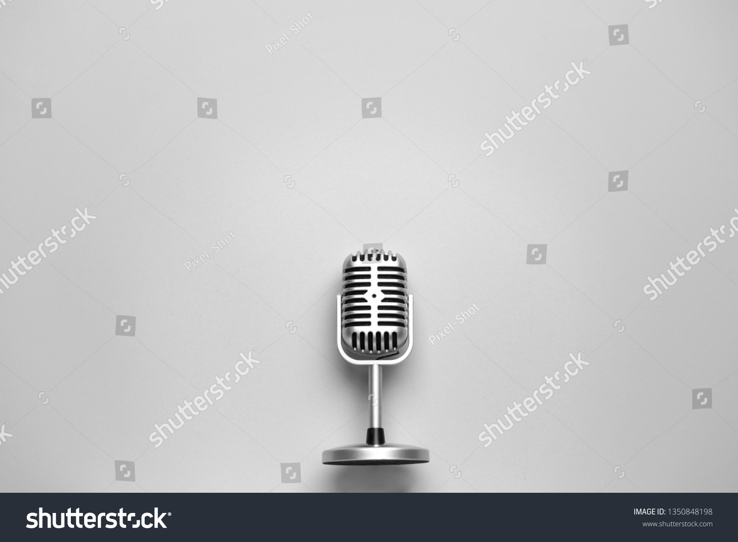 Retro Microphone On Light Background Stock Photo 1350848198 | Shutterstock