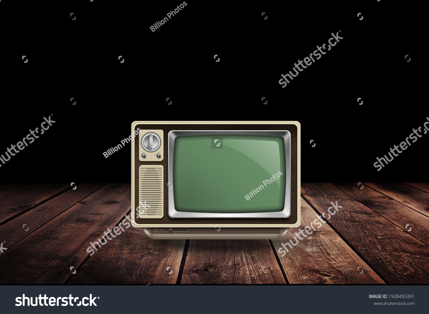 Retro Old Tv Standing Dark Room Stock Photo 1928455391 | Shutterstock