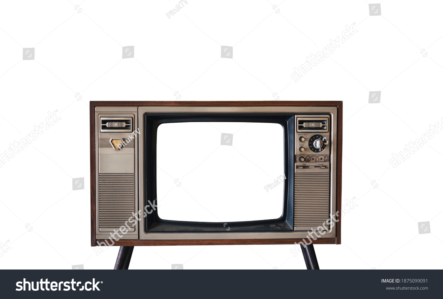 Retro Old Tv Cut Out Screen Stock Photo 1875099091 | Shutterstock