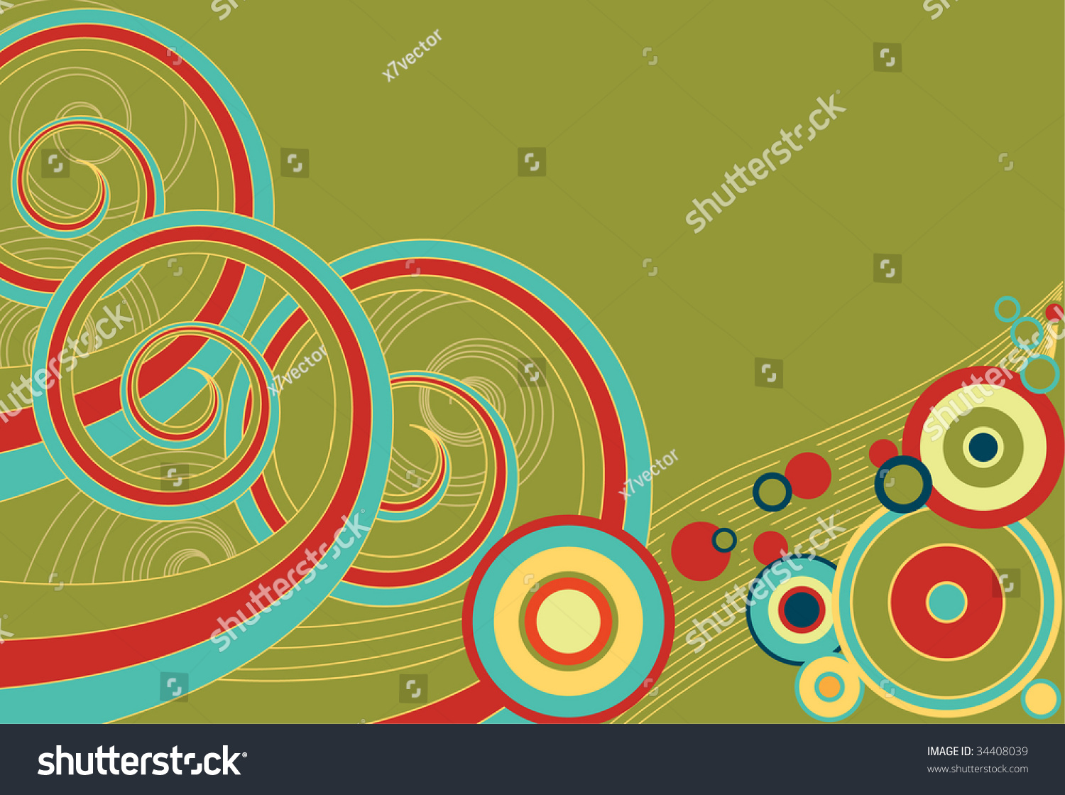 Retro Spirals And Circles Stock Photo 34408039 : Shutterstock