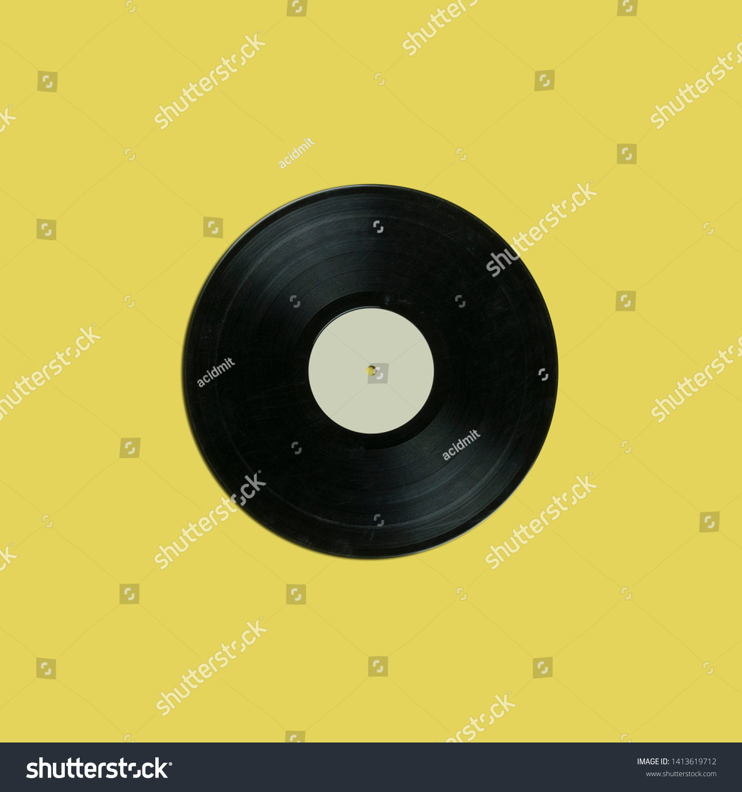 Retro Vinyl Record Blank White Label Stock Photo (Edit Now) 1413619712