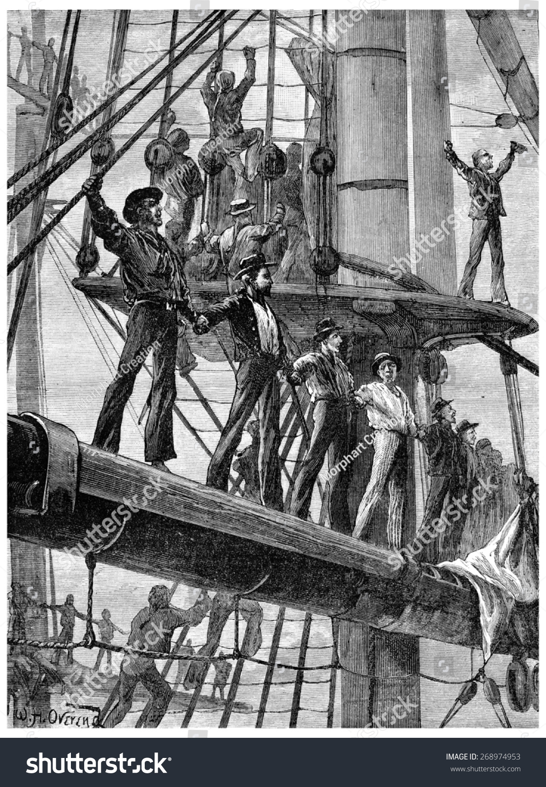 Revolt English Sailors On Each Ship Stock Illustration 268974953 ...