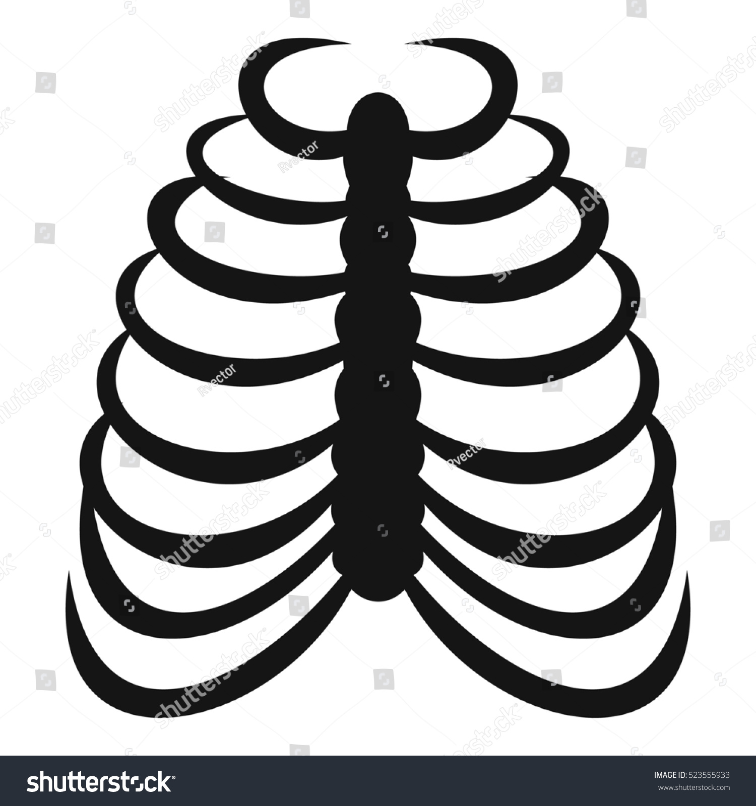 Rib Cage Icon Simple Illustration Rib Stock Illustration 523555933 ...