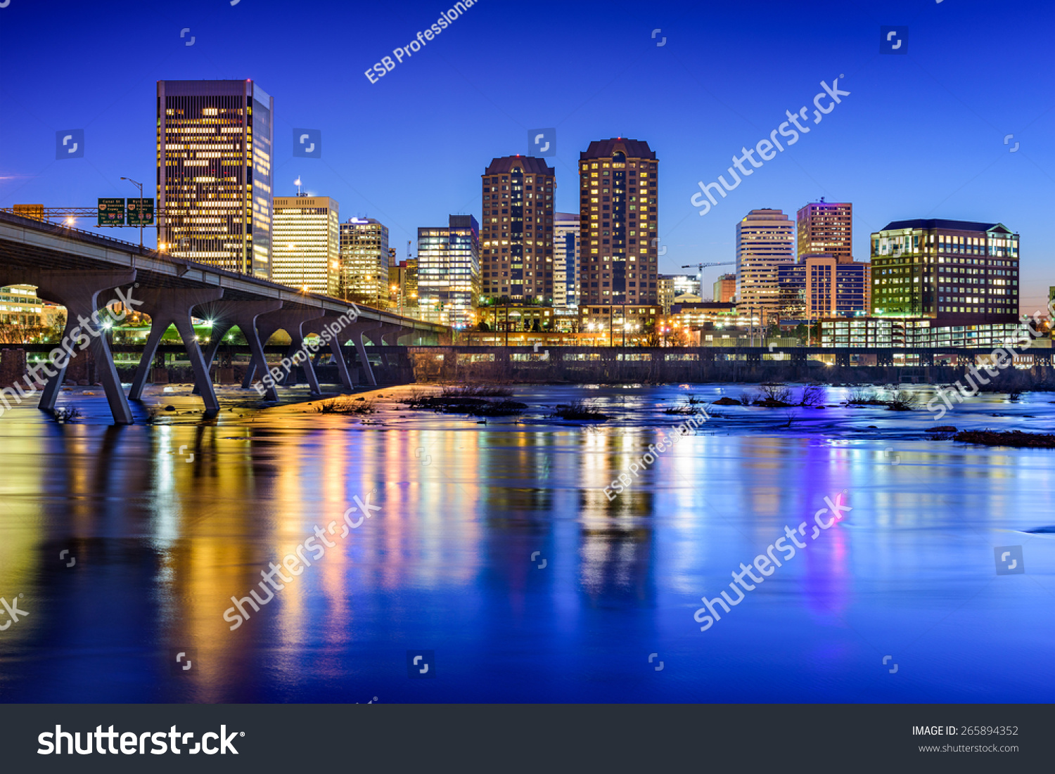 Richmond Virginia Usa Downtown Skyline On Stock Photo 265894352 ...