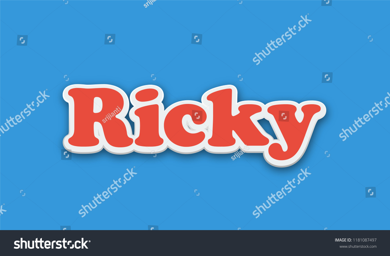 ricky-popular-nick-name-arround-world-stock-illustration-1181087497