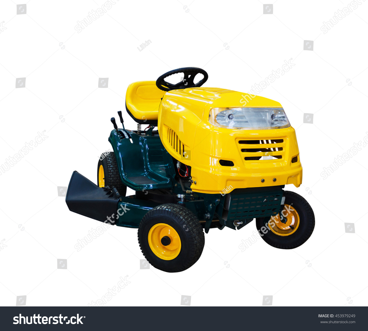Riding Garden Tractor Isolated On White Stock Photo Edit Now
