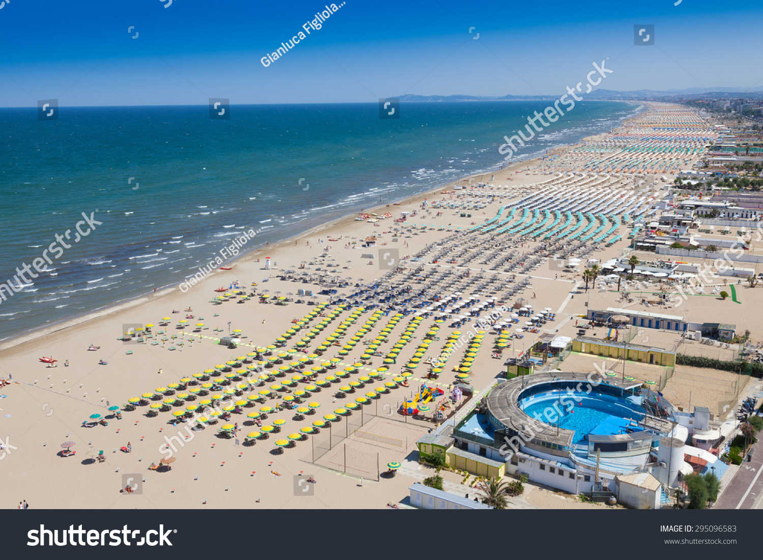 Rimini Beach Italy Aerial View Stock Photo 295096583 : Shutterstock