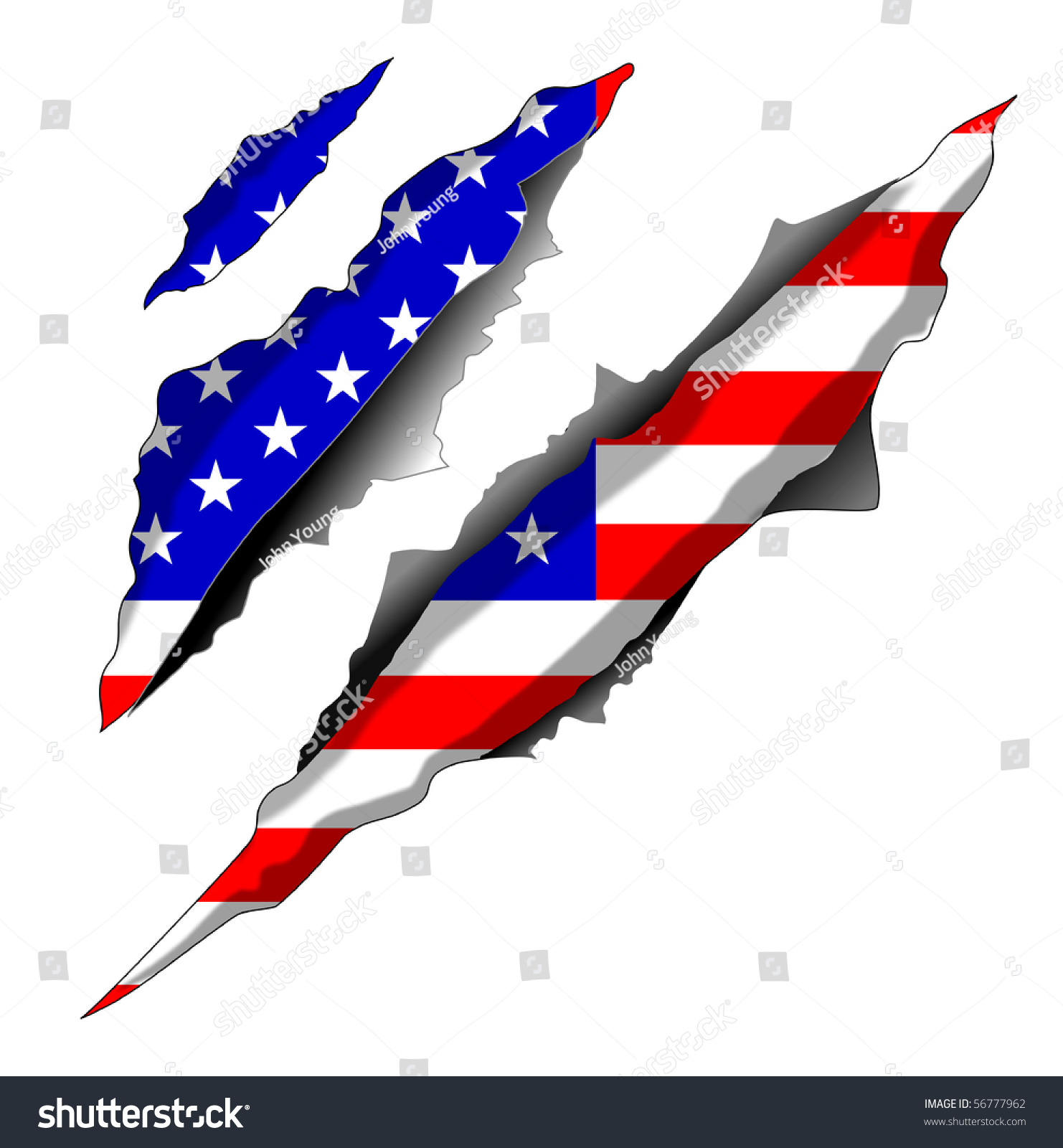 Ripped Effect Showing Usa Flag Underneath Stock Illustration 56777962 ...