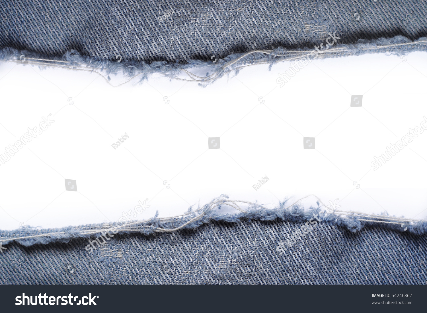 Ripped Vintage Jeans Texture Over White Background Stock Photo 64246867 ...