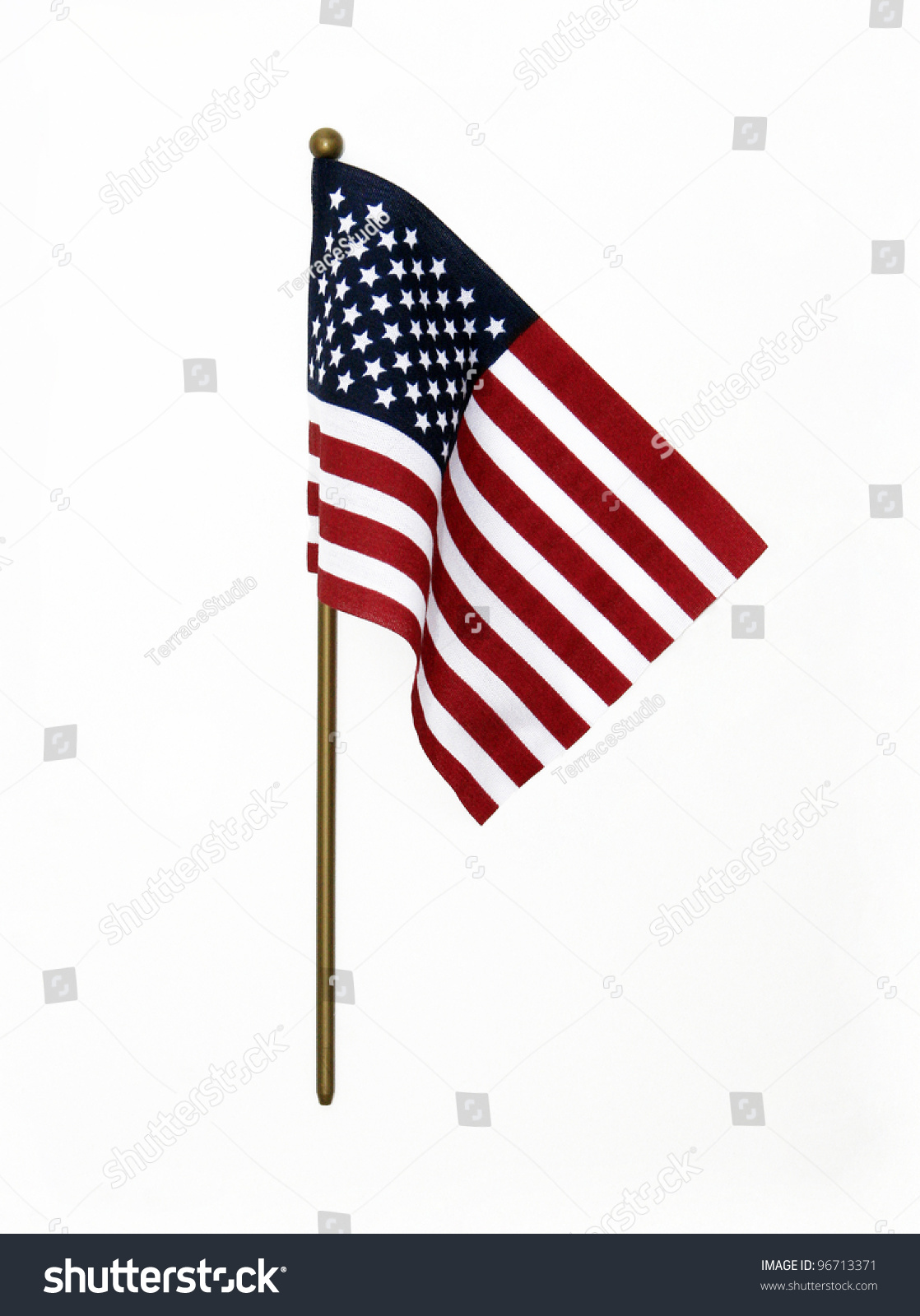 Ripples Us Flag On Pole Isolated Stock Photo 96713371 - Shutterstock